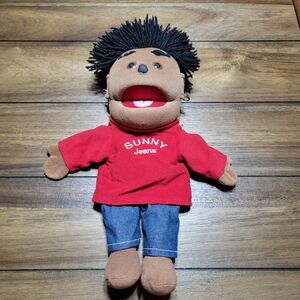 Sunny Jeans Red Shirt Boy Puppet w/ Earrings